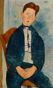 縞模様のセーターを着た少年、1918年 作： Amedeo Modigliani