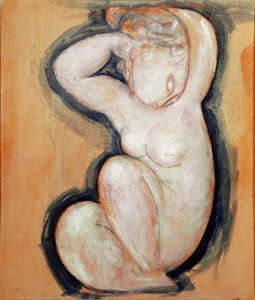 カリアティード。アメデオ・モジリアーニ（1884-1920）の絵画 作： Amedeo Modigliani