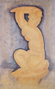 カリャティド、1914年（鉛筆とトイレ） 作： Amedeo Modigliani