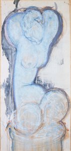 カリャティド、1914年頃（紙にグワッシュ、キャンバスとパネルの上に置いた） 作： Amedeo Modigliani