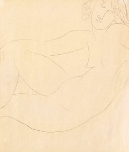 裸の女性アコーディー、1918 作： Amedeo Modigliani