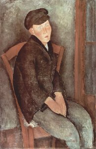 ドイツ語：帽子をかぶった少年 作： アメデオ・モディリアーニ