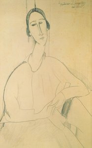 ハンカズボロフスカ、1917年頃（紙にクレヨン） 作： Amedeo Modigliani