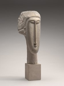 女性の頭、1910〜1911年（石灰岩） 作： Amedeo Modigliani