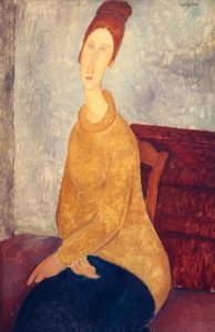 黄色いセーターを着たJeanne Hebuterne 作： Amedeo Modigliani
