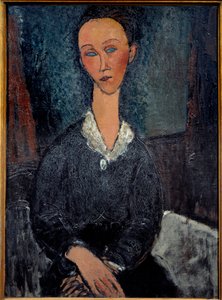 La woman au col blanc アメデオ・モディリアーニ（1884-1920）の絵画 20世紀 日。0.92x0.6 m グルノーブル、ミュゼ・デ・ボザール 作： Amedeo Modigliani