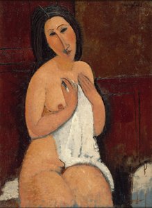 シャツを着たヌードの着席、1917年。