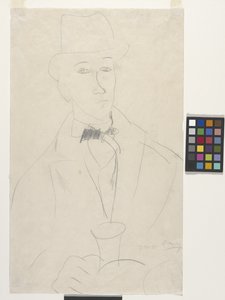 アーティストの肖像、オーソン・フリース（白い紙に鉛筆） 作： Amedeo Modigliani