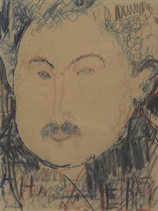 アドルフ・バスラーの肖像、1916年頃（コンテクレヨン） 作： Amedeo Modigliani