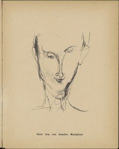 ハンス・アープの肖像1886-1966、1916。 作： Amedeo Modigliani