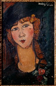 ロロットの肖像 アメデオ・モディリアーニ（1884-1920）の絵画 1917年 日0.35x0.55 m パリ、国立近代美術館