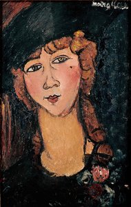 ロロットの肖像 アメデオ・モディリアーニ（1884-1920）の絵画 1917年 日0.35x0.55 m パリ、国立近代美術館 作： Amedeo Modigliani