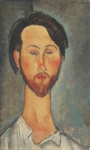 レオポルド・ズボロウスキーの肖像 1889-1932 年、1918 年。 作： Amedeo Modigliani