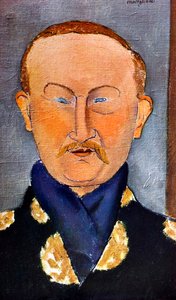 画家レオン・バクストの肖像1866-1924、1917 作： Amedeo Modigliani