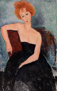 イブニングドレスを着た赤毛の女の子 作： Amedeo Modigliani