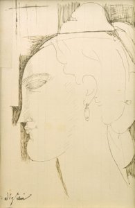 女性の頭 作： Amedeo Modigliani
