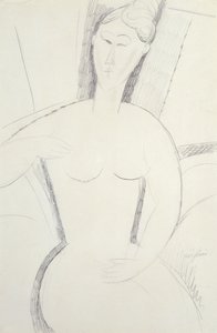 座る女性（鉛筆） 作： Amedeo Modigliani
