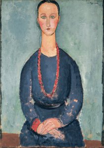 赤いネックレスの女1918