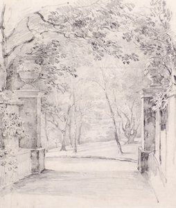ブロムリーの入り口からの眺め、1810年頃（鉛筆 作： Amelia Long