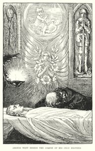 弟の遺体のそばで泣いていたアーデンス（彫刻 作： Amelia M. (attr.to) Bowerley or Bauerle