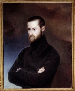 ルイ・オーギュスト（ルイ・オーギュスト）・ブランキ（1805-1881）、政治家の肖像。 Amélie Suzanne Serre (1814-1841) の絵画 作： Amélie Suzanne Serre
