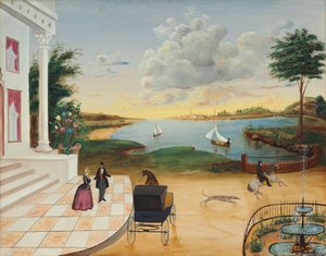 マナーハウスを出る 作： American 19th Century