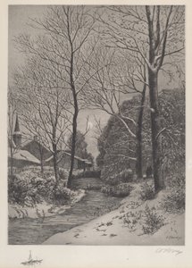 冬の月夜散歩 作： American 19th Century
