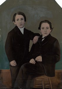二人の少年の肖像 作： American 19th Century