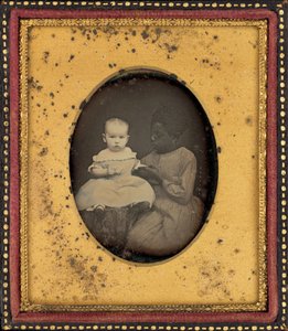 肖像画, の, a, 子供, そして, 若い女性 作： American 19th Century