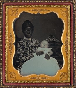 女性と赤ちゃんの肖像 作： American 19th Century