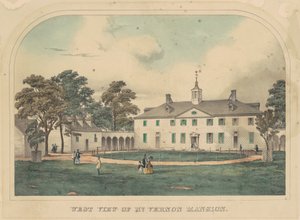 マウント バーノン マンションの西側の眺め 作： American 19th Century