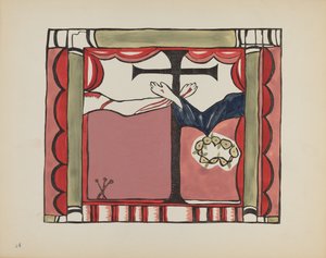 プレート 14: 主祭壇画、チマヨ: ポートフォリオ「ニューメキシコのスペイン植民地時代のデザイン」より 作： American 20th Century