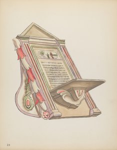 プレート 19: 読書台、チマヨ: ポートフォリオ「ニューメキシコのスペイン植民地時代のデザイン」より 作： American 20th Century