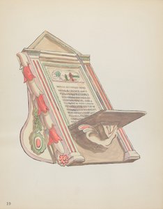 プレート 19: 読書台、チマヨ: ポートフォリオ「ニューメキシコのスペイン植民地時代のデザイン」より 作： American 20th Century