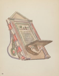 プレート 19: 読書台: ポートフォリオ「ニューメキシコのスペイン植民地時代のデザイン」より 作： American 20th Century