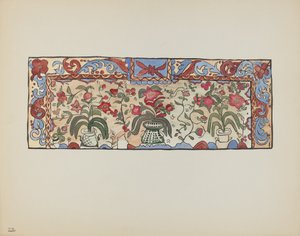 プレート 23: バックスキン、ラグナの絵画: ポートフォリオ「ニューメキシコのスペイン植民地時代のデザイン」より 作： American 20th Century