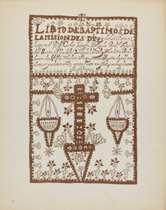 プレート 2: Jemez Book of Baptisms: Portfolio "Spanish Colonial Designs of New Mexico" から 作： American 20th Century