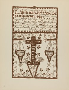 プレート 2: Jemez Book of Baptisms: Portfolio "Spanish Colonial Designs of New Mexico" から 作： American 20th Century