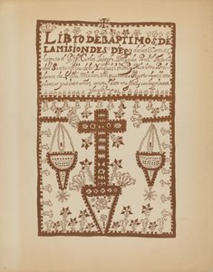 プレート 2: Jemez Book of Baptisms: Portfolio "Spanish Colonial Designs of New Mexico" から 作： American 20th Century