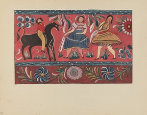 プレート 42: 塗装された胸のデザイン: ポートフォリオ「ニューメキシコのスペイン植民地時代のデザイン」より 作： American 20th Century