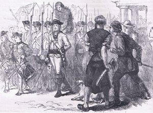 1900年頃にCassell, Petter & Galpin社から出版された『Cassells History of the United States』に掲載されたイラスト（リトグラフ）。 作： American English school
