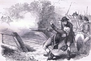 アイザック・デイビスの死、1900年頃にCassell, Petter & Galpin社から出版された『Cassells History of the United States』の挿絵（リトグラフ版 作： American English school