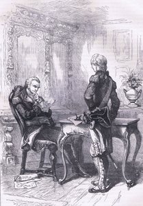 ラファイエットとワシントン、1900年頃にCassell, Petter & Galpin社から出版されたCassells History of the United Statesに掲載されたイラスト（リトグラフ）。 作： American English school