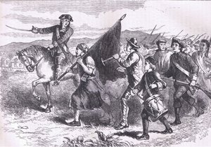 黒旗を持ったスプリングフィールドの群衆（1900年頃、Cassell, Petter & Galpin社発行のCassells History of the United Statesからのイラスト）（リトグラフ 作： American English school