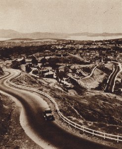 カリフォルニアツインピークスから見たサンフランシスコ（モノクロ写真 作： American Photographer (after)