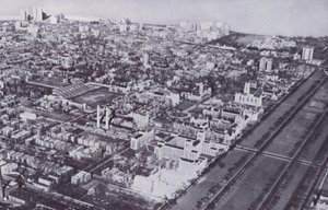 シカゴシカゴ大学、空中から（モノクロ写真 作： American Photographer (after)