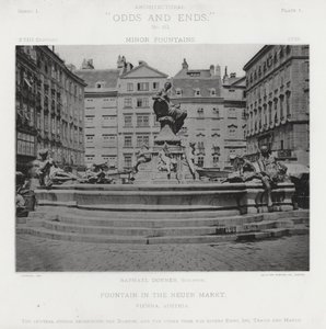 オーストリア・ウィーン、ノイアーマルクトの噴水（モノクロ写真 作： American Photographer (after)