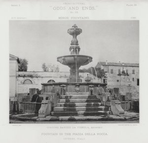 イタリア・ヴィテルボ市 デラロッカ広場の噴水（モノクロ写真 作： American Photographer (after)