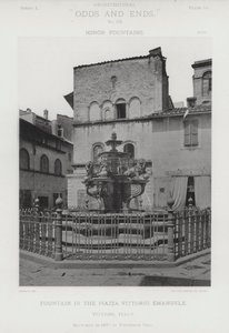 イタリア・ヴィテルボ市ヴィットリオ・エマヌエーレ広場の噴水（モノクロ写真 作： American Photographer (after)