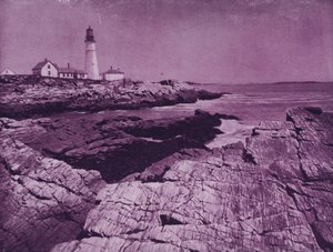 メイン州ポートランドの港にあるライトハウス（モノクロ写真 作： American Photographer (after)